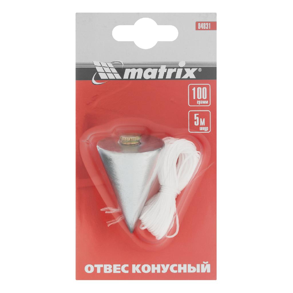 картинка Отвес конусный, 100 г, шнур 5 м Matrix от ООО "Строительный Крепеж"