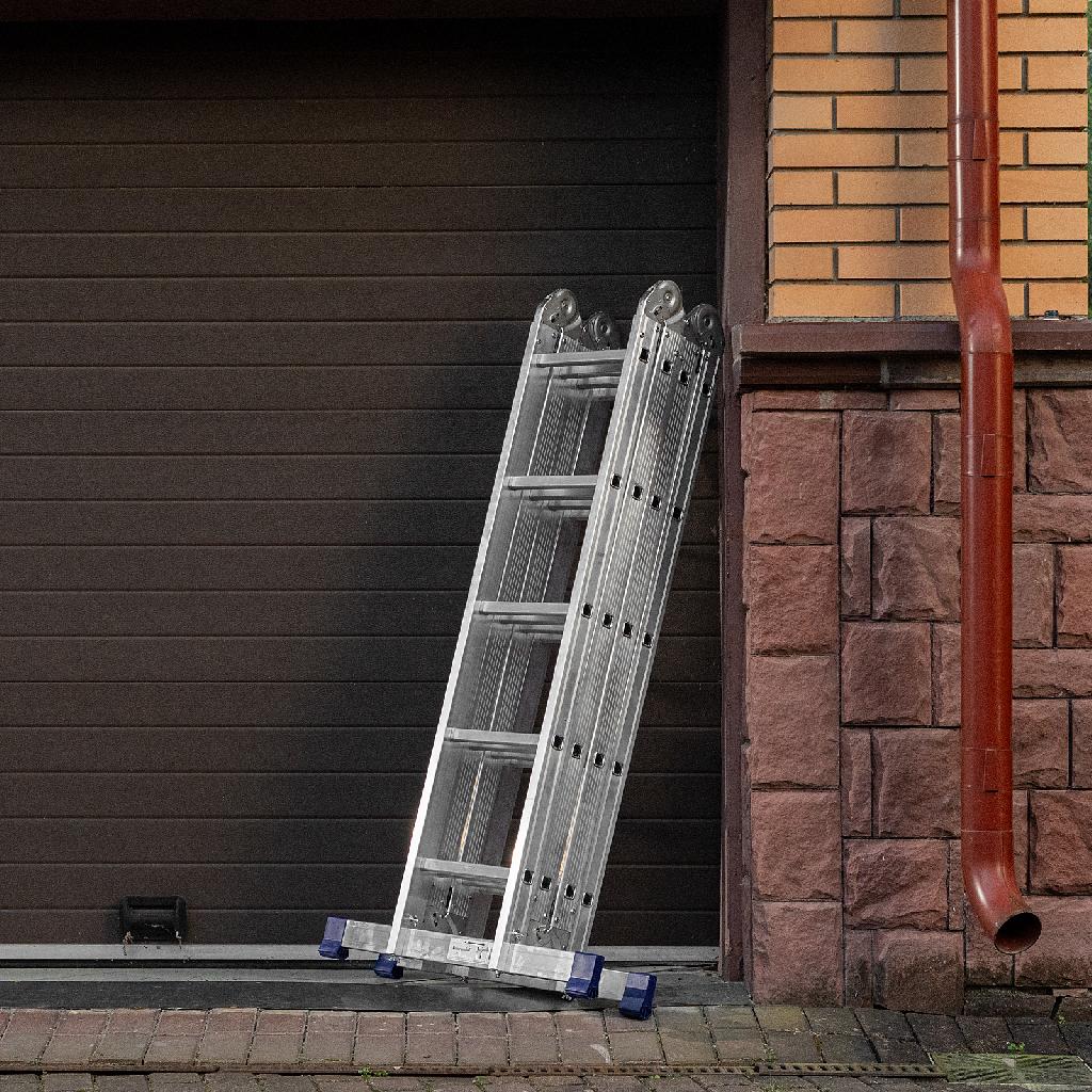картинка Лестница шарнирная алюминиевая, 4 х 5 ступеней, Сибртех от ООО "Строительный Крепеж"