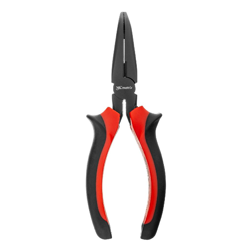 картинка Длинногубцы изогнутые Black Nickel, 160 мм, двухкомпонентные рукоятки Matrix от ООО "Строительный Крепеж"