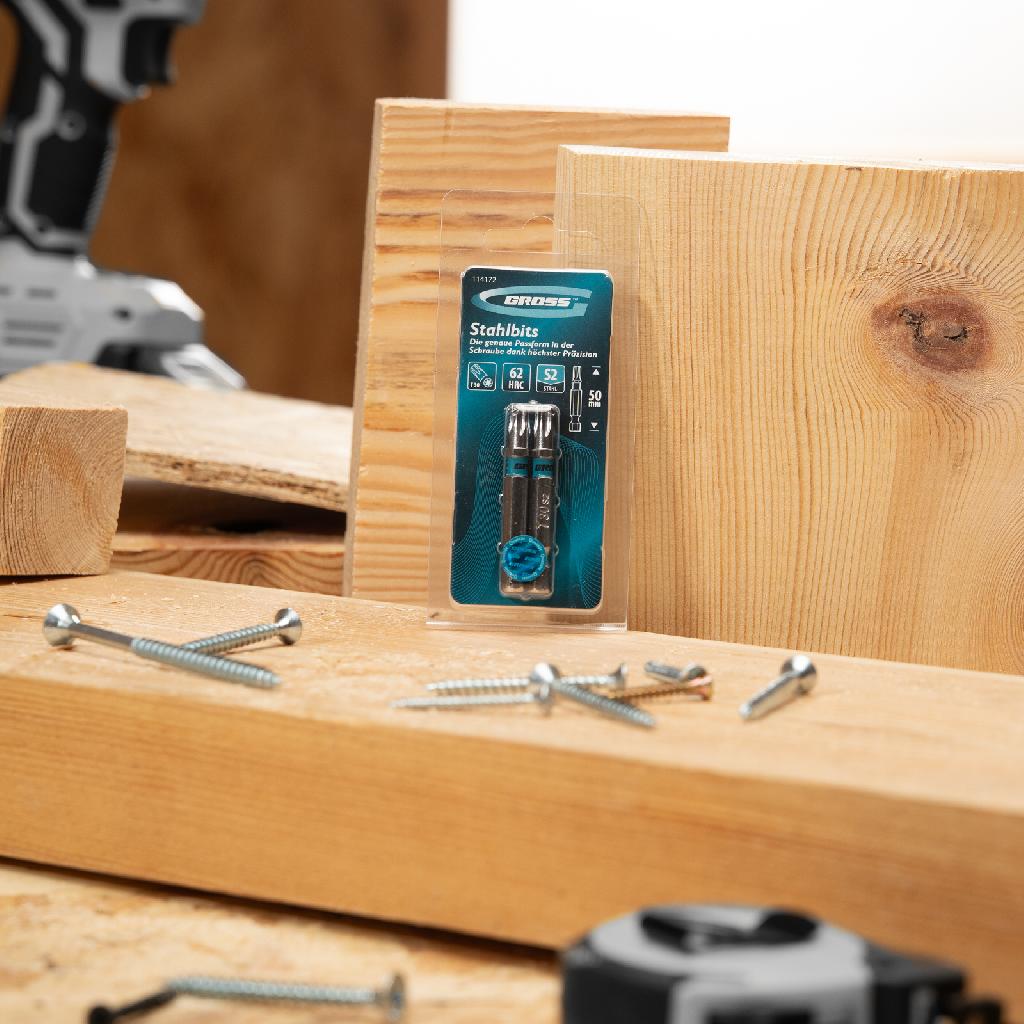 картинка Бита Torx 30х50мм, сталь S2, шестигр., 2 шт. Gross от ООО "Строительный Крепеж"