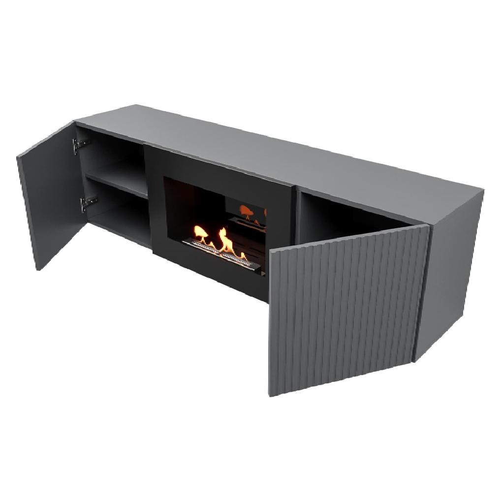 картинка Тумба с биокамином Firelight BFP/P-1400L графит от ООО «Строительный крепеж»