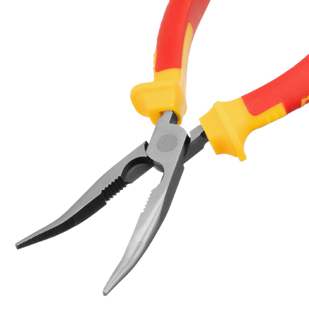 картинка Длинногубцы изогнутые Insulated, 200 мм, двухкомпонентные рукоятки Matrix Professional от ООО "Строительный Крепеж"