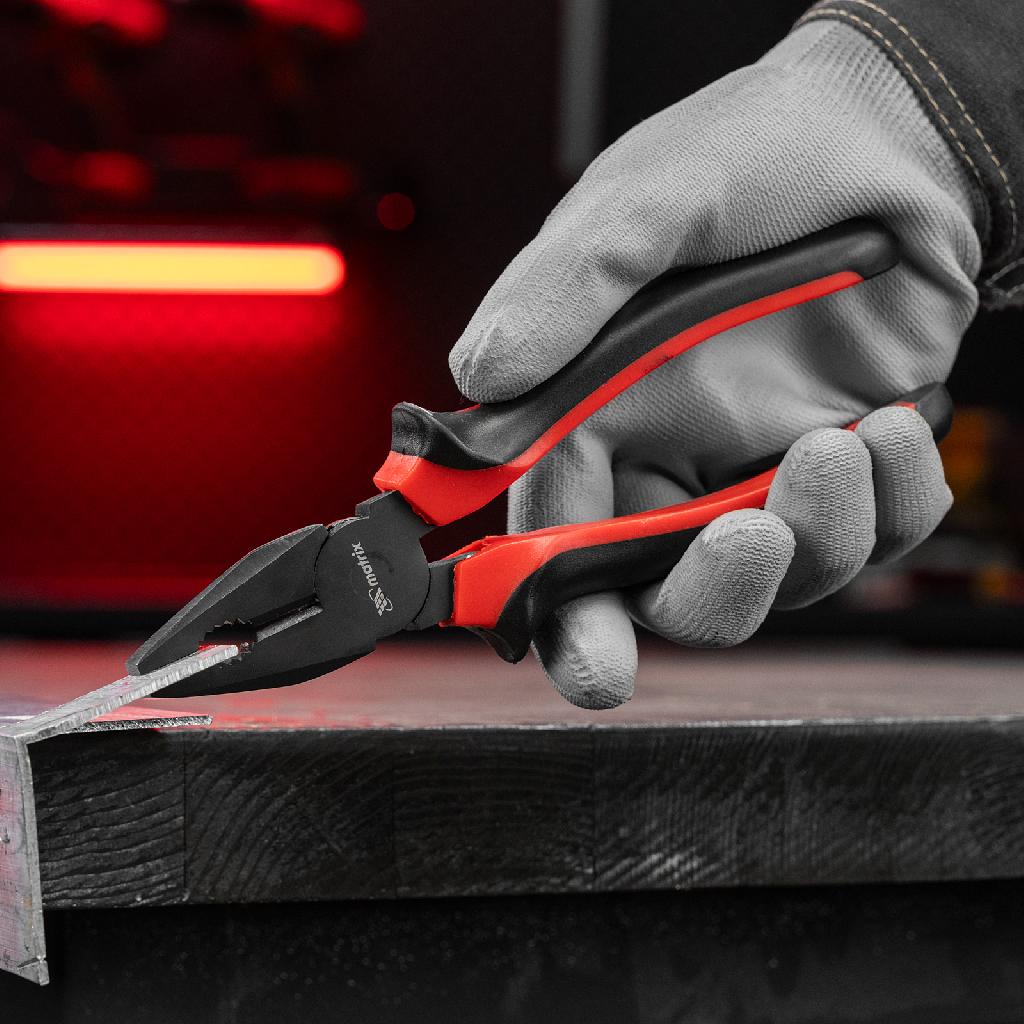 картинка Плоскогубцы комбинированные Black Nickel, 200 мм, двухкомпонентные рукоятки Matrix от ООО "Строительный Крепеж"