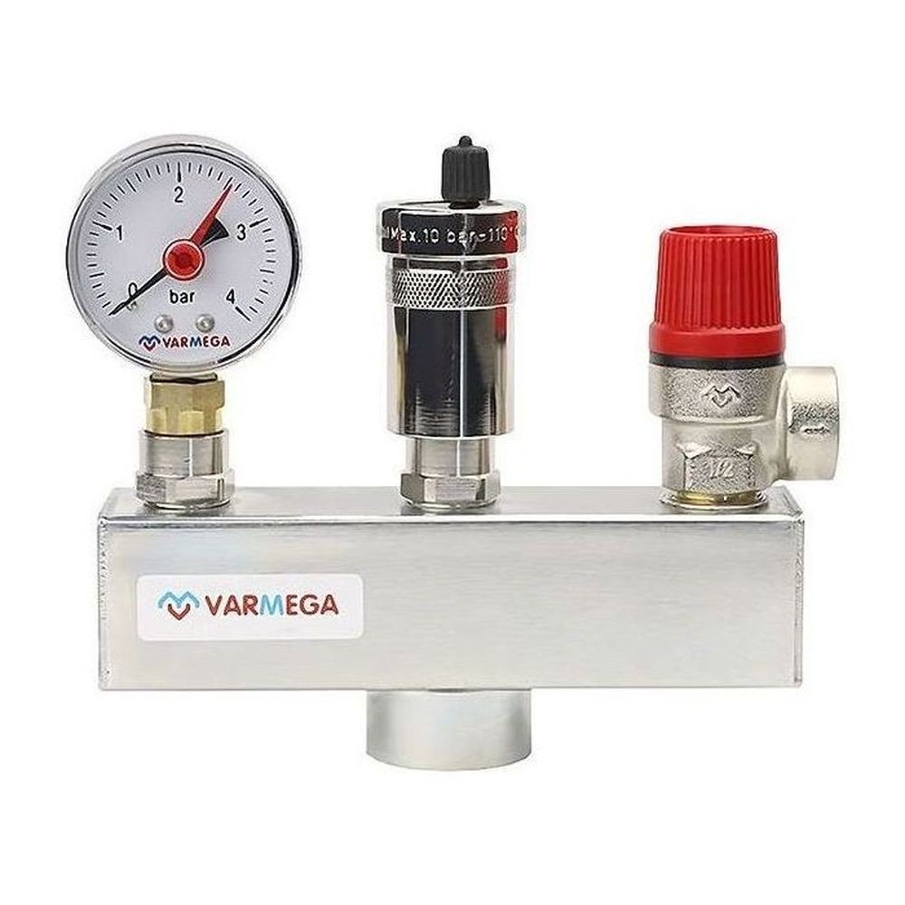 картинка Группа безопасности котла VARMEGA VM16301 сталь, до 50 кВт 1" от ООО «Строительный крепеж»
