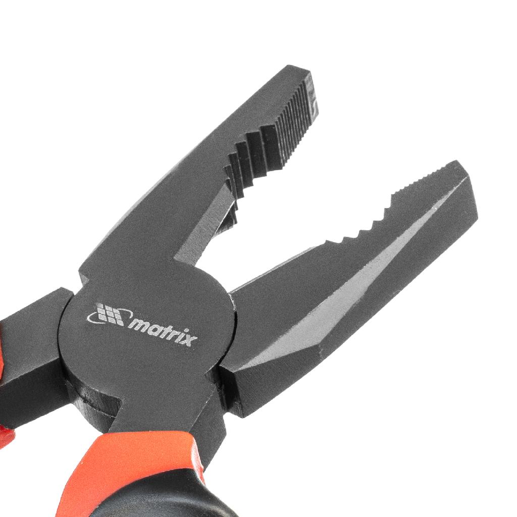 картинка Плоскогубцы комбинированные Black Nickel, 200 мм, двухкомпонентные рукоятки Matrix от ООО "Строительный Крепеж"