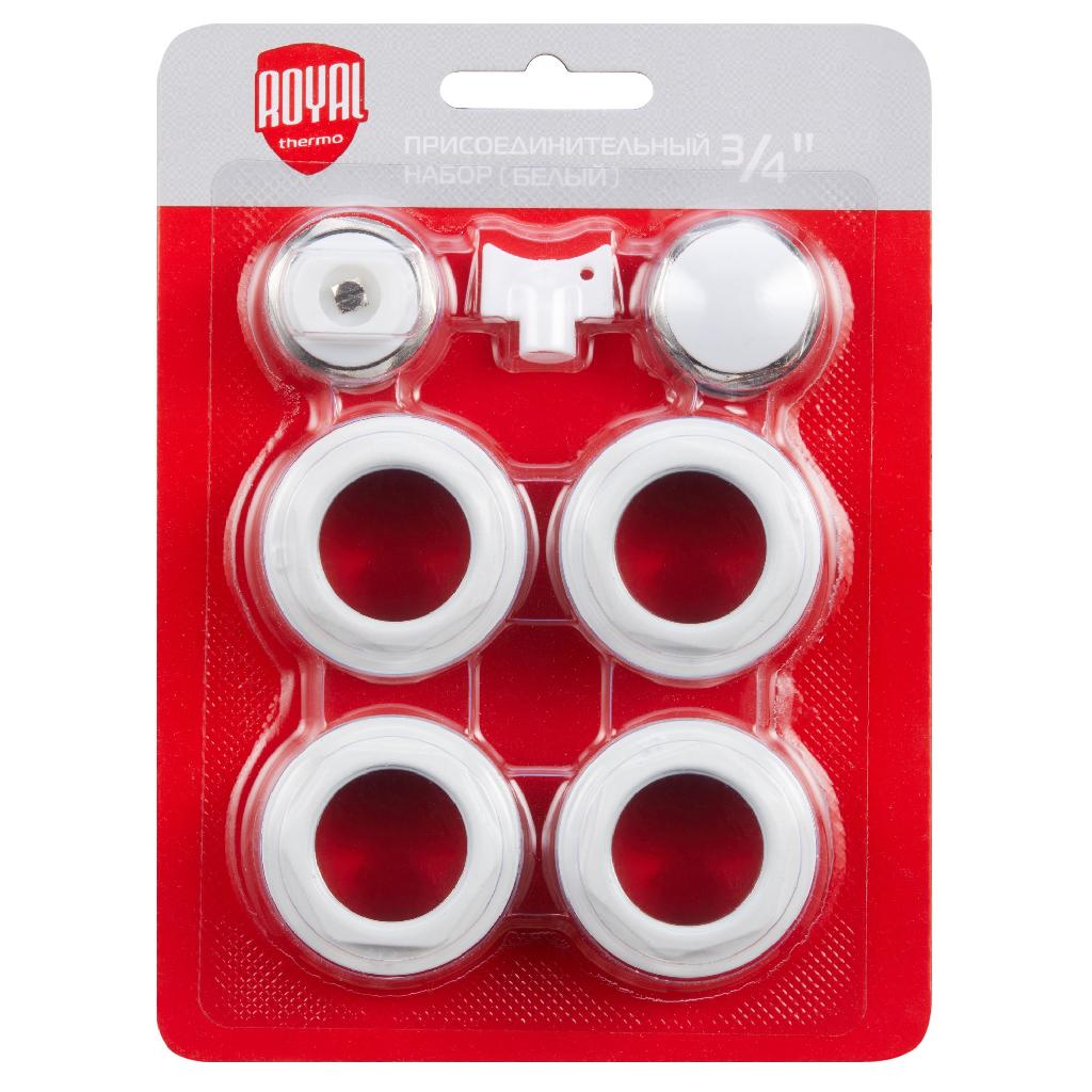картинка Набор присоединительный Royal Thermo 3/4'' white от ООО «Строительный крепеж»
