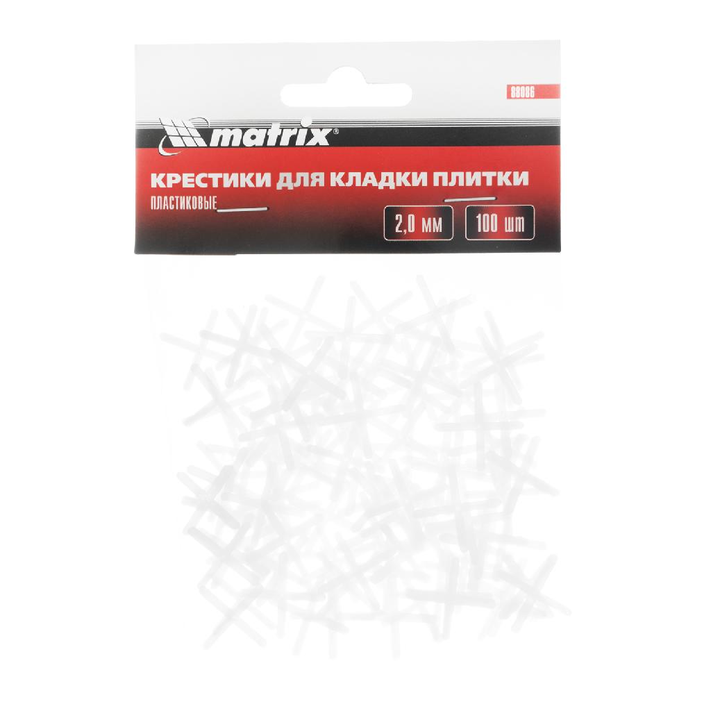 картинка Крестики, 2.0 мм, для кладки плитки, 100 шт Matrix от ООО "Строительный Крепеж"