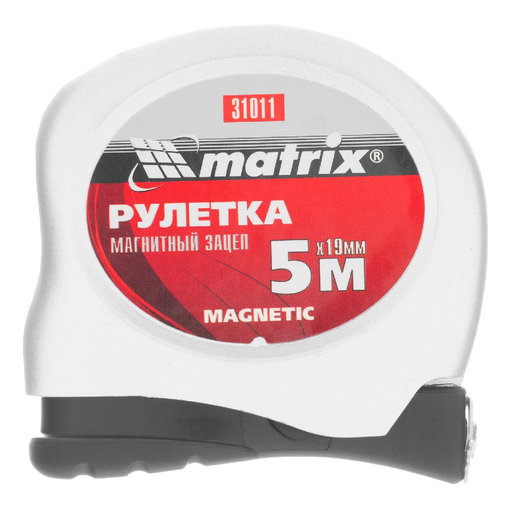 картинка Рулетка Magnetic,5 м х 19 мм,магнитный зацеп Matrix от ООО "Строительный Крепеж"