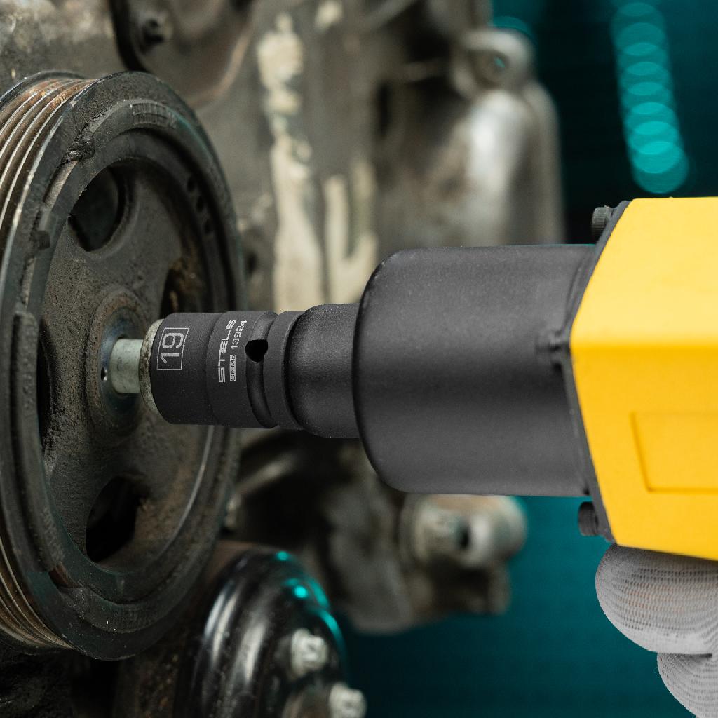 картинка Головка ударная шестигранная, 19 мм, 1/2, CrMo Stels от ООО "Строительный Крепеж"