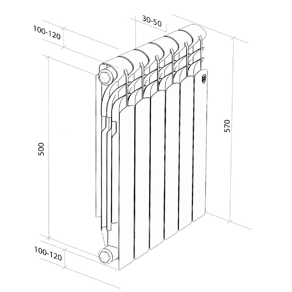 картинка Радиатор Royal Thermo Revolution 500 2.0 - 6 секц. от ООО «Строительный крепеж»