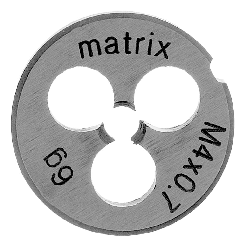 картинка Плашка М4 х 0.7 мм, Р6М5 Matrix от ООО "Строительный Крепеж"
