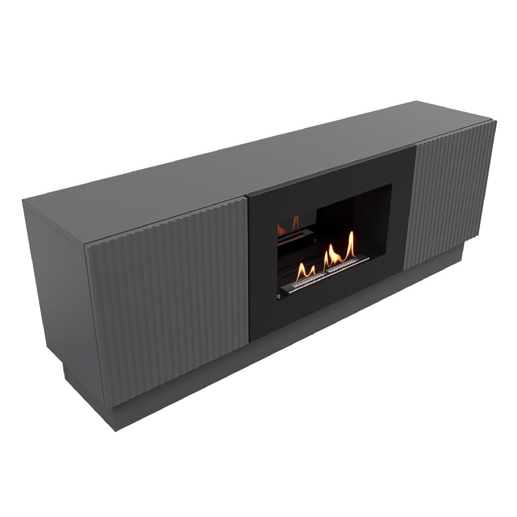 картинка Тумба с биокамином Firelight BFP/P-1400L графит от ООО «Строительный крепеж»