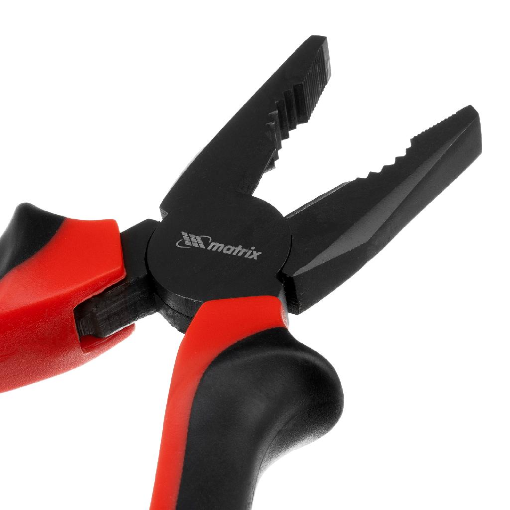 картинка Плоскогубцы комбинированные Black Nickel, 180 мм, двухкомпонентные рукоятки Matrix от ООО "Строительный Крепеж"