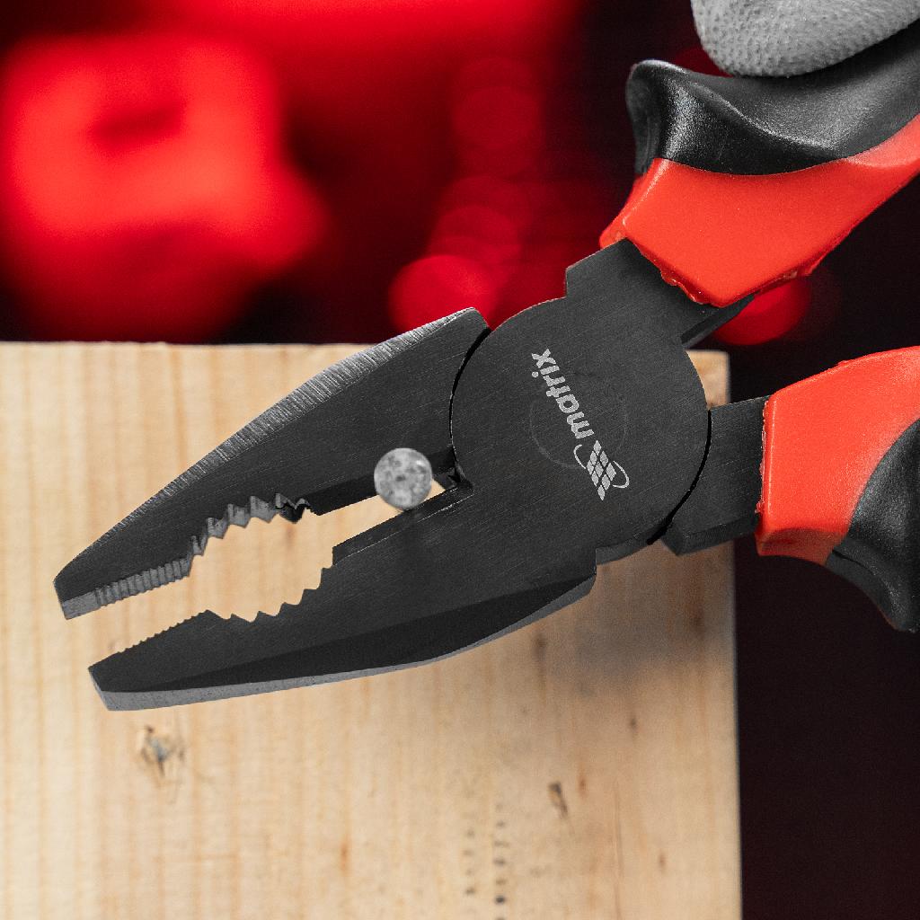 картинка Плоскогубцы комбинированные Black Nickel, 200 мм, двухкомпонентные рукоятки Matrix от ООО "Строительный Крепеж"