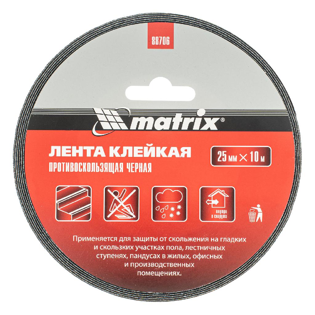 картинка Лента клейкая противоскользящая, черная 25 мм x 10 м Matrix от ООО "Строительный Крепеж"