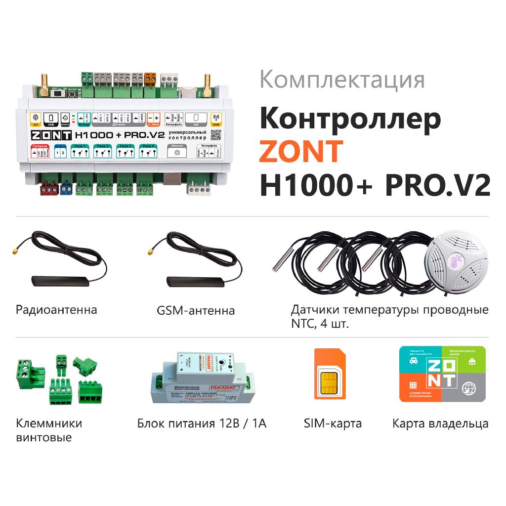 картинка Контроллер универсальный ZONT H1000+ PRO.V2 от ООО «Строительный крепеж»
