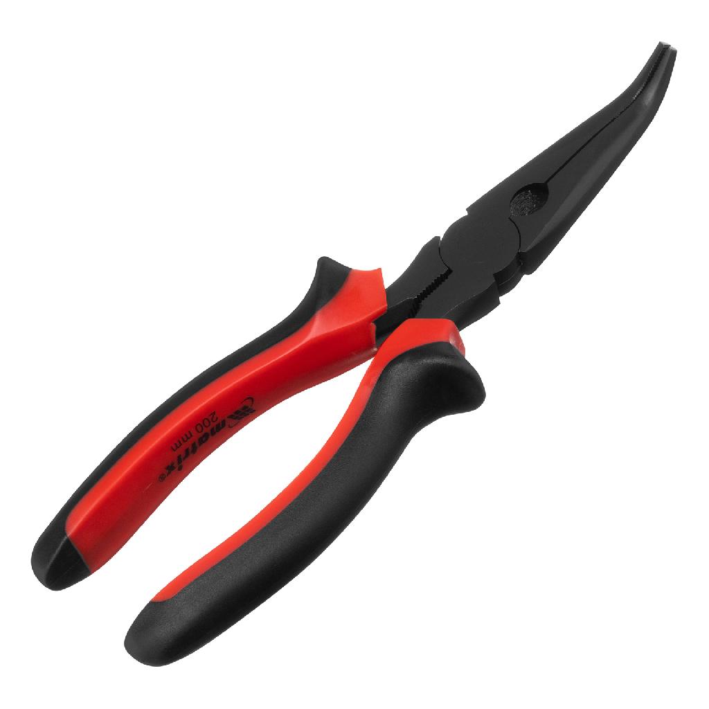 картинка Длинногубцы изогнутые Black Nickel, 200 мм, двухкомпонентные рукоятки Matrix от ООО "Строительный Крепеж"