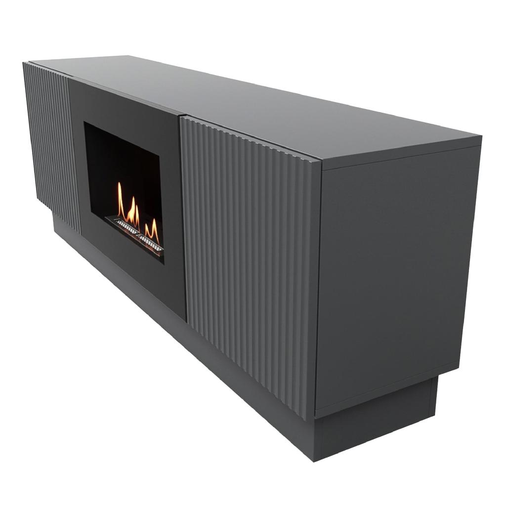 картинка Тумба с биокамином Firelight BFP/P-1400L графит от ООО «Строительный крепеж»
