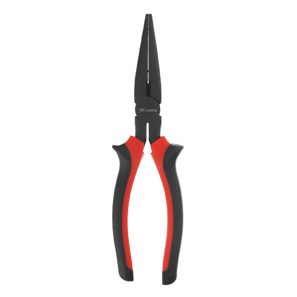 картинка Длинногубцы прямые Black Nickel, 200 мм, двухкомпонентные рукоятки Matrix от ООО "Строительный Крепеж"