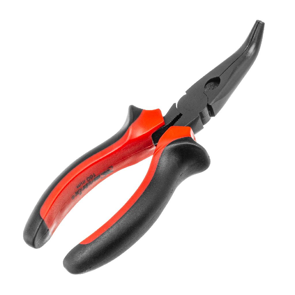 картинка Длинногубцы изогнутые Black Nickel, 160 мм, двухкомпонентные рукоятки Matrix от ООО "Строительный Крепеж"