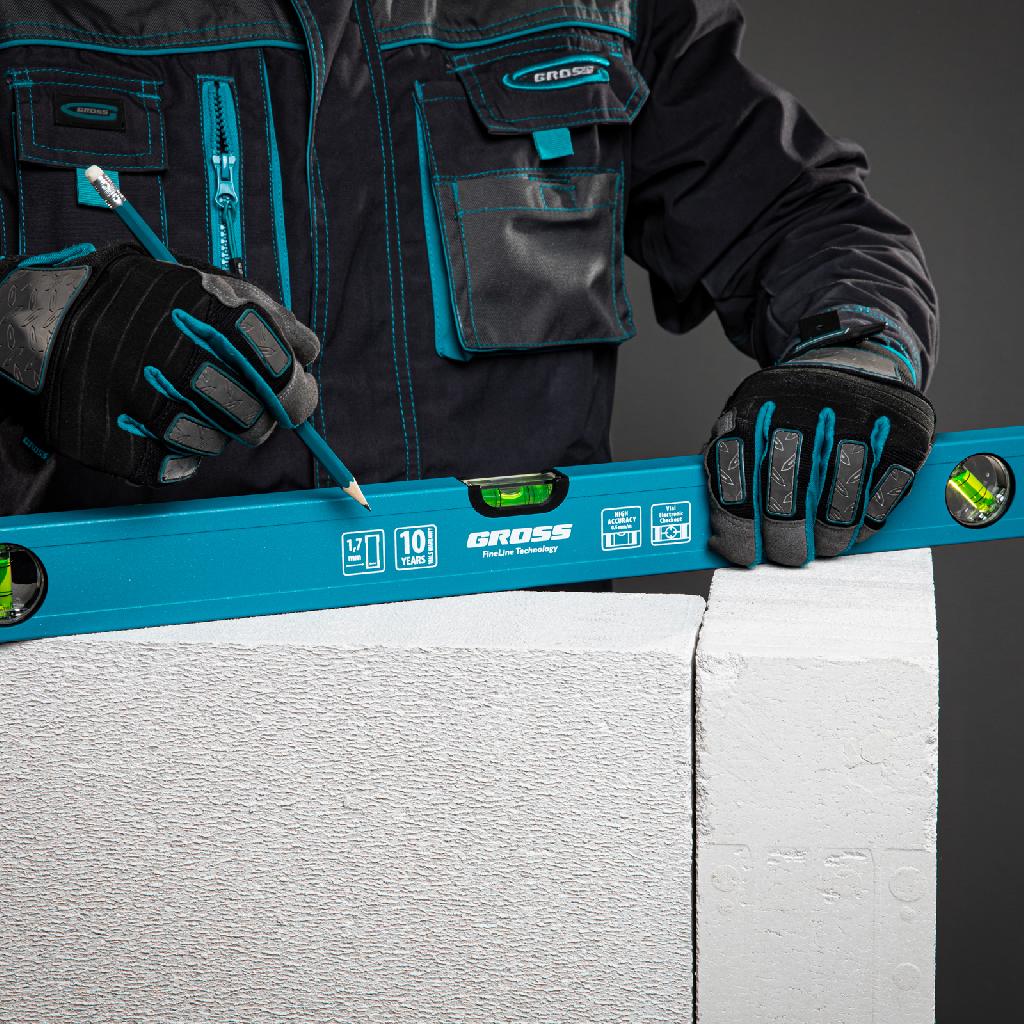 картинка Уровень алюминиевый усиленный, 800 мм, 3 глазка Gross от ООО "Строительный Крепеж"