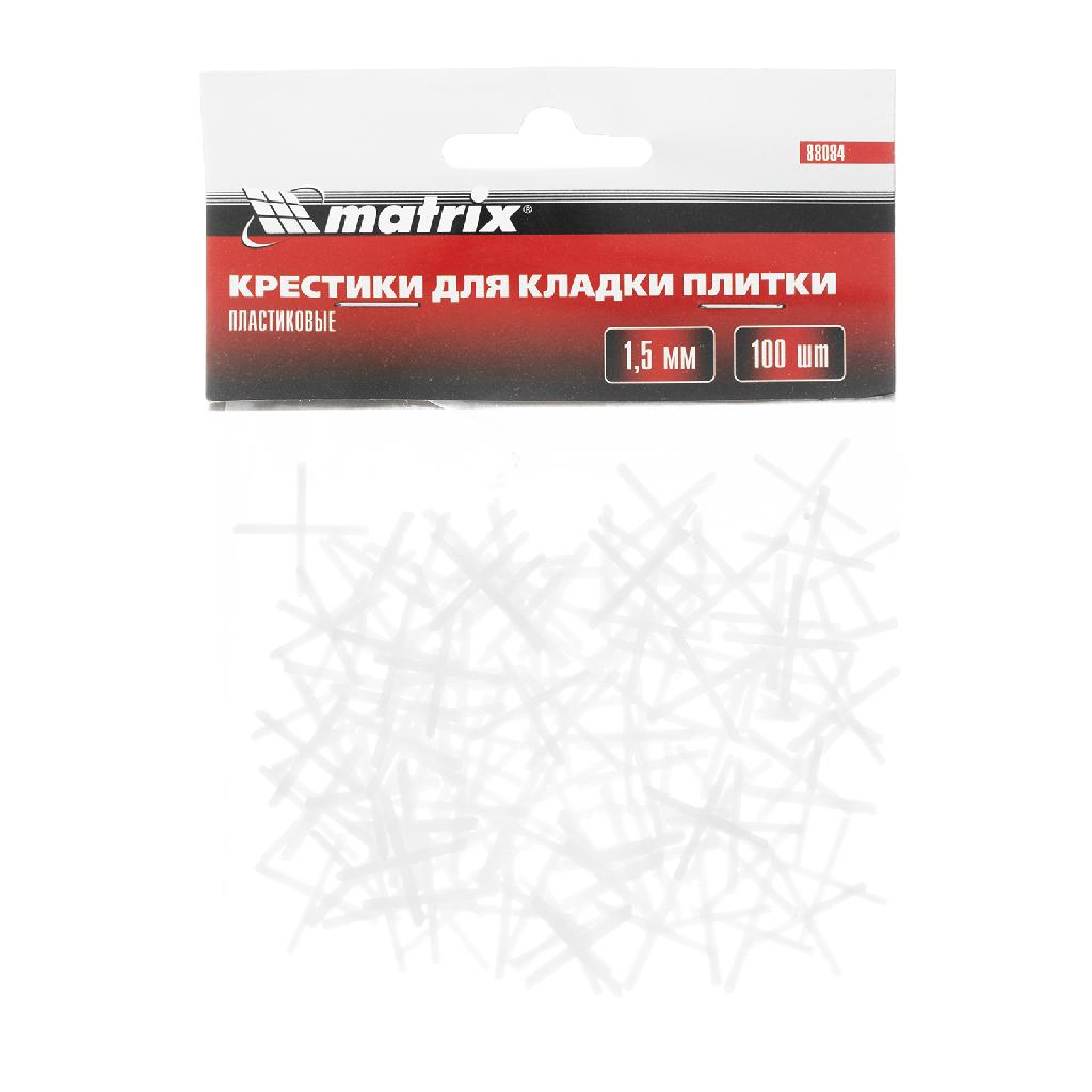 картинка Крестики, 1.5 мм, для кладки плитки, 100 шт Matrix от ООО "Строительный Крепеж"