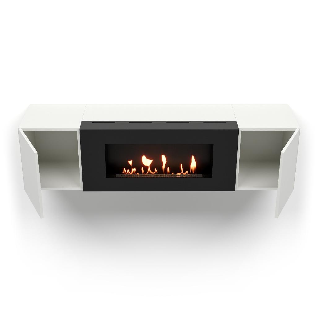 картинка Тумба с биокамином Firelight BFP-P1600 белая от ООО «Строительный крепеж»