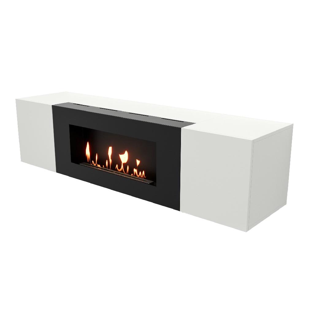 картинка Тумба с биокамином Firelight BFP-P1600 белая от ООО «Строительный крепеж»