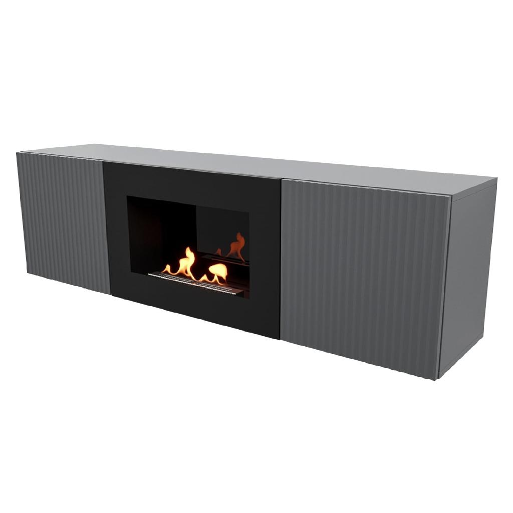 картинка Тумба с биокамином Firelight BFP/P-1400L графит от ООО «Строительный крепеж»