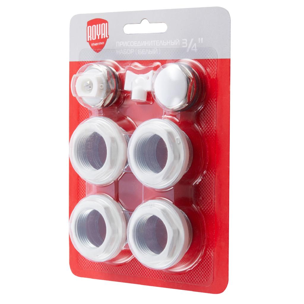 картинка Набор присоединительный Royal Thermo 3/4'' white от ООО «Строительный крепеж»