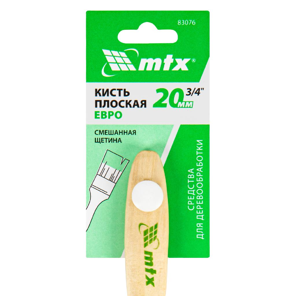 картинка Кисть плоская "Евро" 3/4", смешанная щетина, деревянная ручка MTX от ООО "Строительный Крепеж"