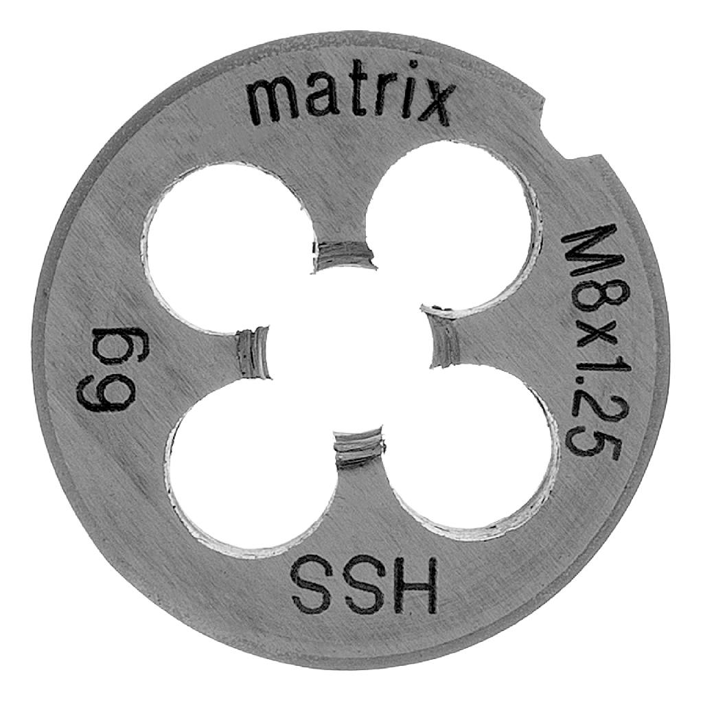 картинка Плашка М8 х 1.25 мм, Р6М5 Matrix от ООО "Строительный Крепеж"