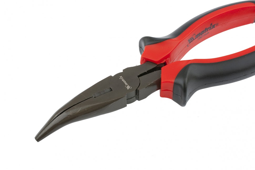 картинка Длинногубцы изогнутые Black Nickel, 180 мм, двухкомпонентные рукоятки Matrix от ООО "Строительный Крепеж"