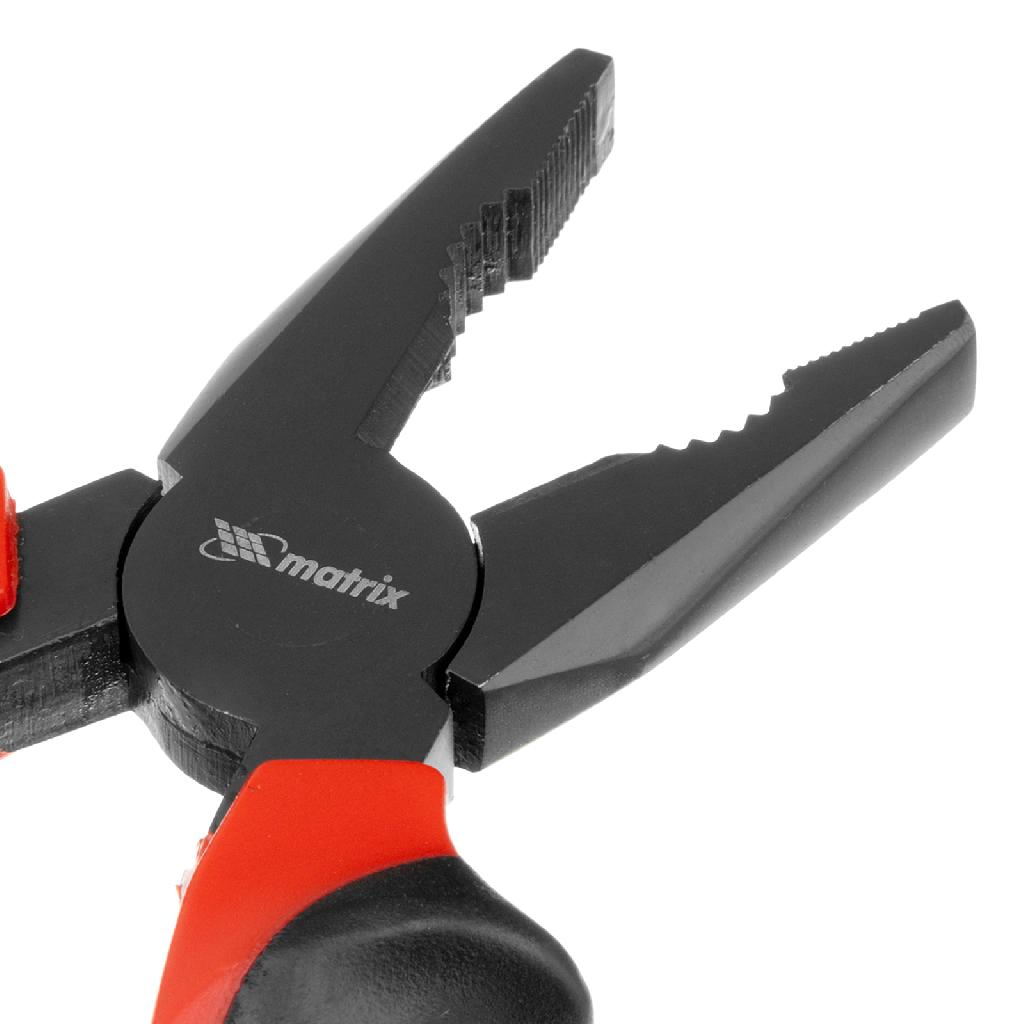 картинка Плоскогубцы комбинированные Black Nickel, 160 мм, двухкомпонентные рукоятки Matrix от ООО "Строительный Крепеж"