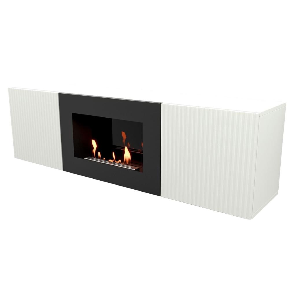 картинка Тумба с биокамином Firelight BFP/P-1400L белая от ООО «Строительный крепеж»
