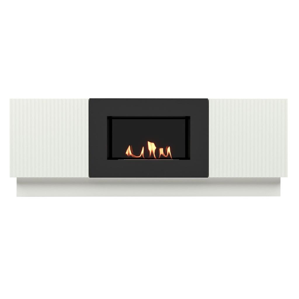 картинка Тумба с биокамином Firelight BFP/P-1400L белая от ООО «Строительный крепеж»