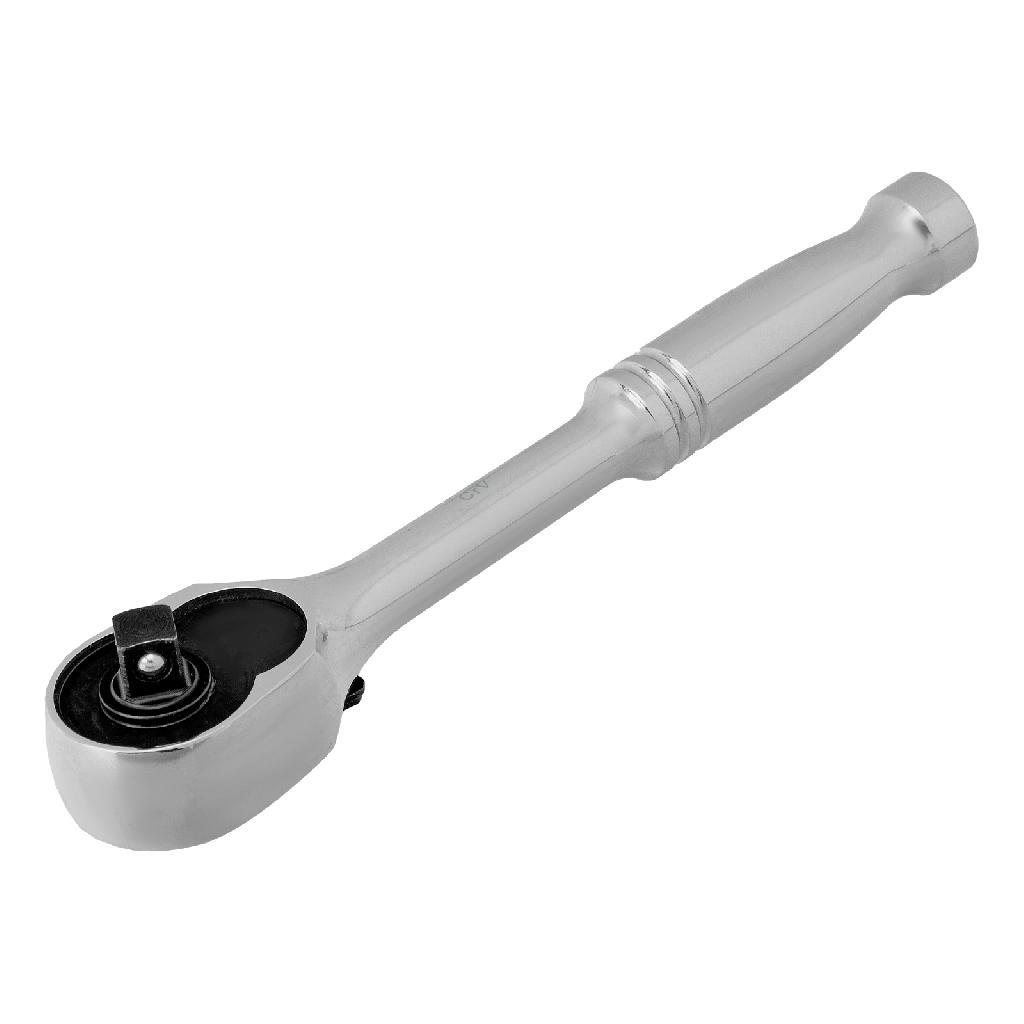 картинка Ключ-трещотка 1/4", CrV, 120 зубьев, цельнометаллический, хром Gross от ООО "Строительный Крепеж"