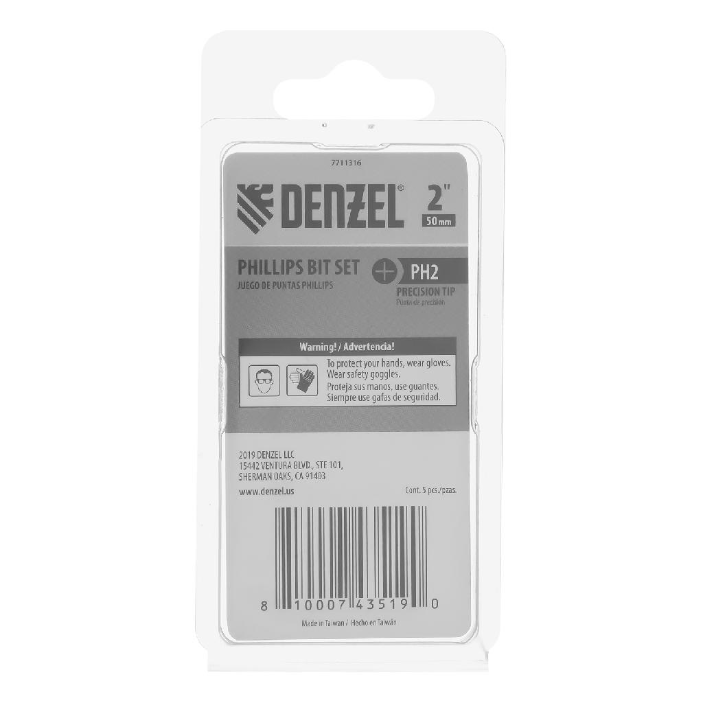 картинка Набор бит, PH2x50, 5 шт. Denzel от ООО "Строительный Крепеж"