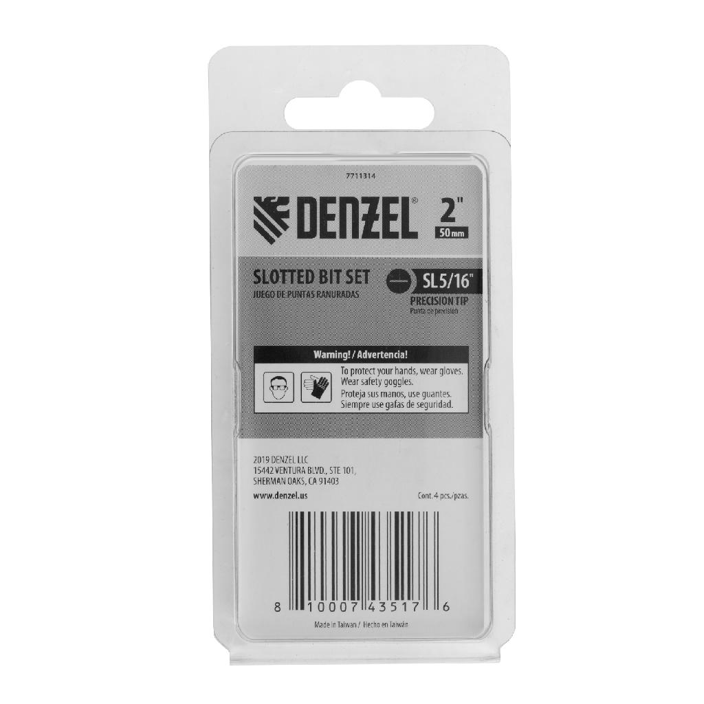 картинка Набор бит, SL5/16"x2", 4 шт. Denzel от ООО "Строительный Крепеж"
