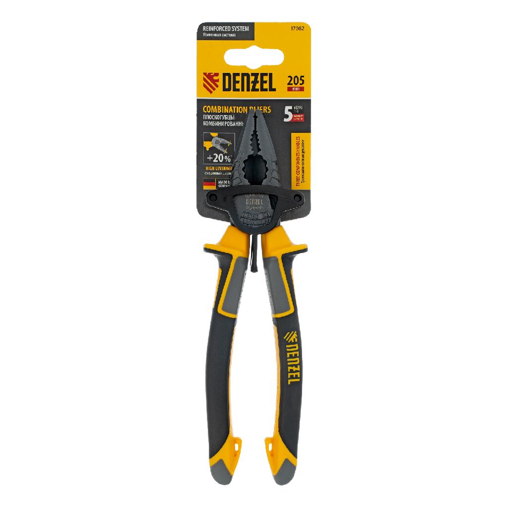 картинка Плоскогубцы комбинированные 205 мм, трехкомпонентные рукоятки Denzel от ООО "Строительный Крепеж"