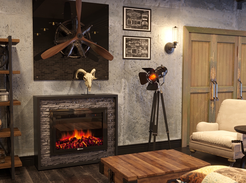 картинка Портал Firelight Loft 30 камень черный, черная эмаль от ООО «Строительный крепеж»