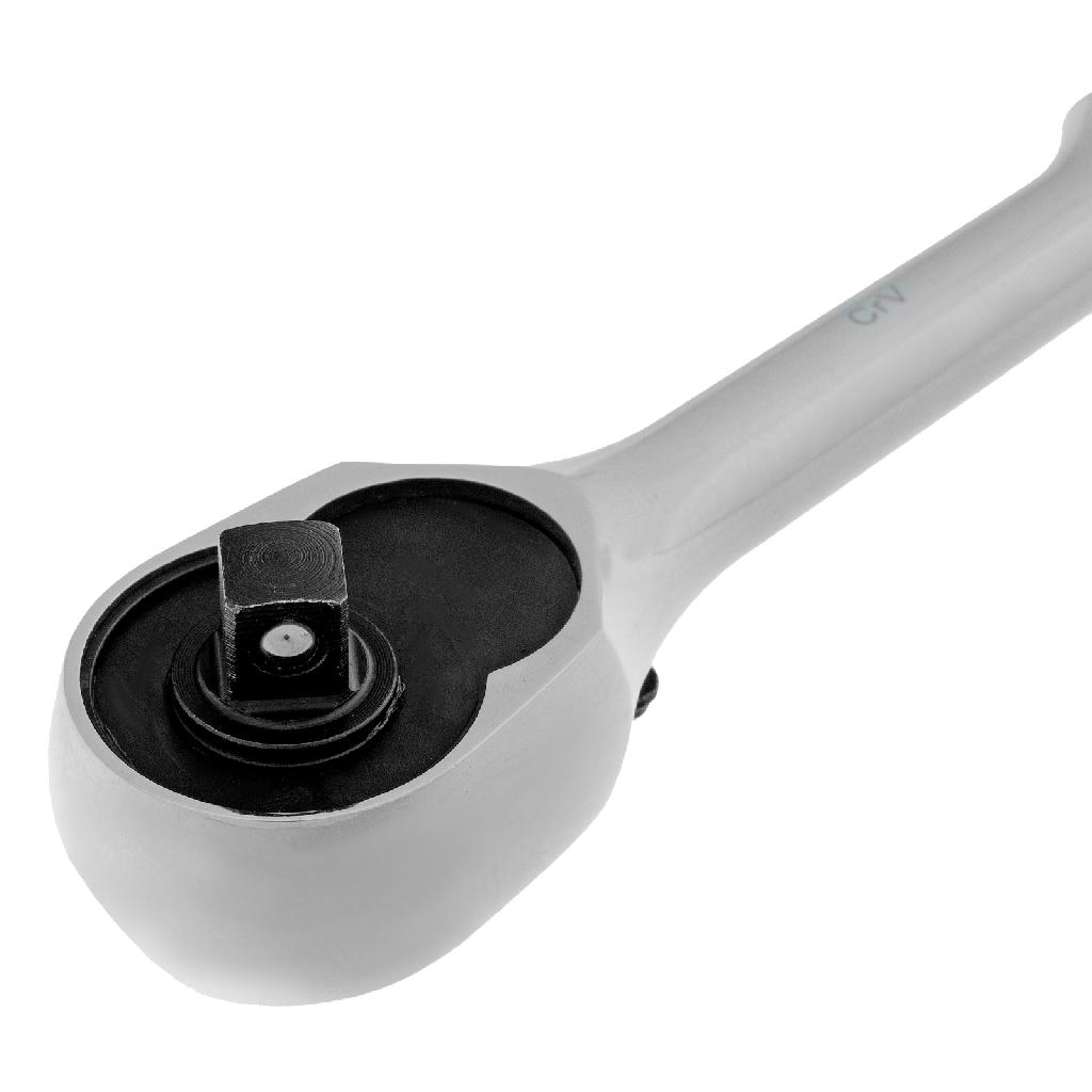 картинка Ключ-трещотка 1/4", CrV, 120 зубьев, цельнометаллический, хром Gross от ООО "Строительный Крепеж"