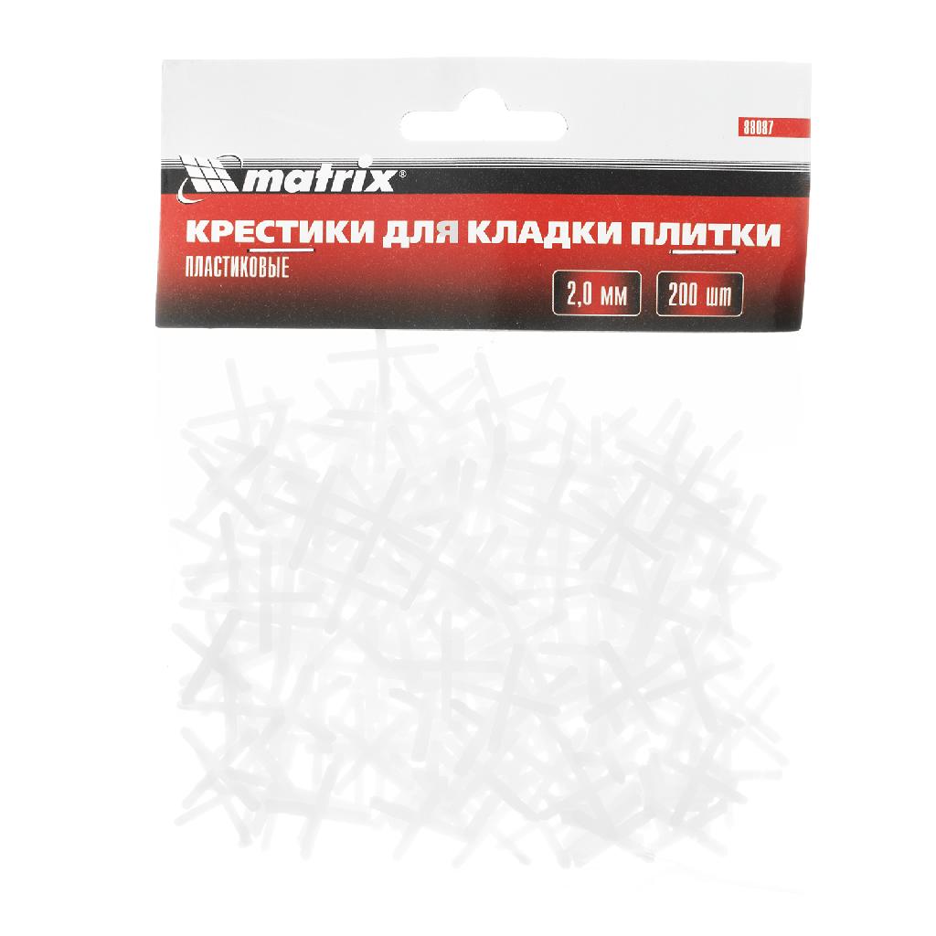 картинка Крестики, 2.0 мм, для кладки плитки, 200 шт Matrix от ООО "Строительный Крепеж"