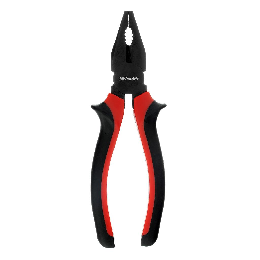 картинка Плоскогубцы комбинированные Black Nickel, 180 мм, двухкомпонентные рукоятки Matrix от ООО "Строительный Крепеж"