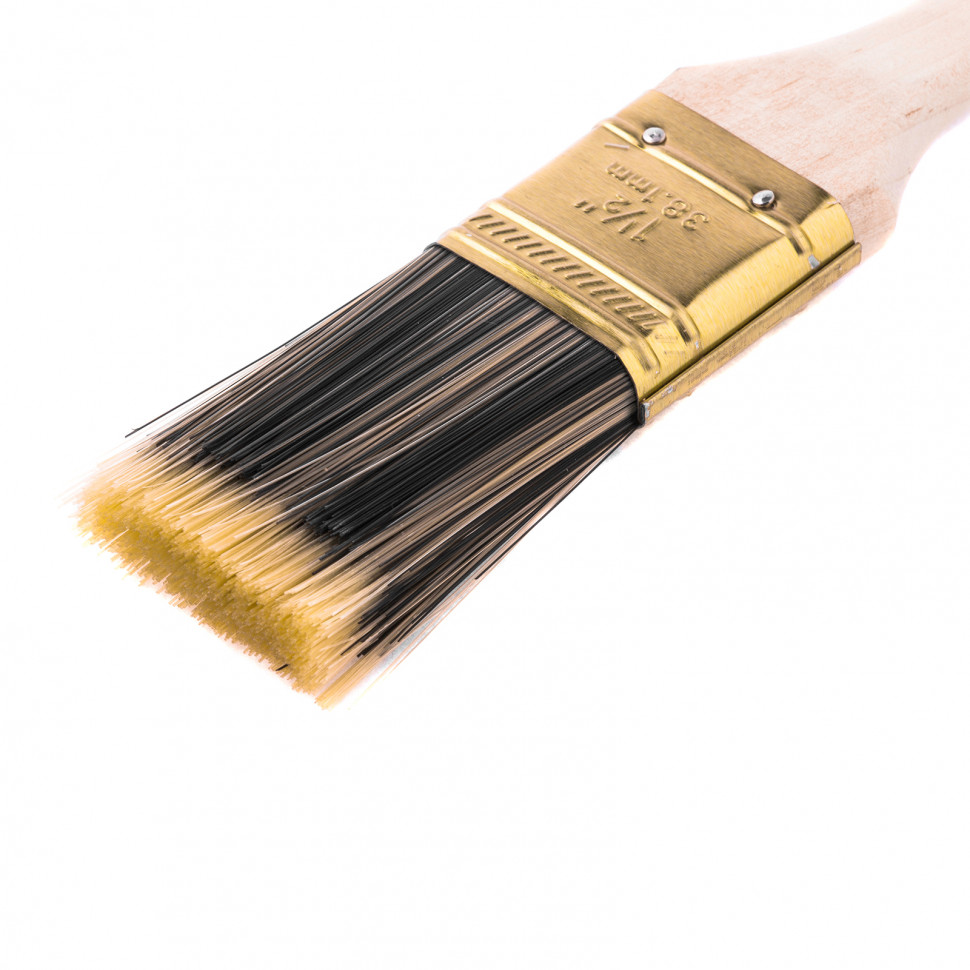 картинка Кисть плоская Golden 1.5", искусственная щетина, деревянная ручка MTX от ООО "Строительный Крепеж"