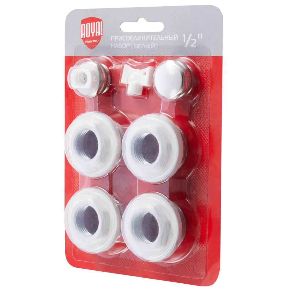картинка Набор присоединительный Royal Thermo 1/2'' white от ООО «Строительный крепеж»