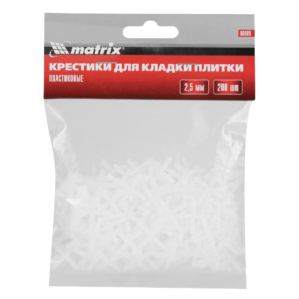 картинка Крестики, 2.5 мм, для кладки плитки, 200 шт Matrix от ООО "Строительный Крепеж"