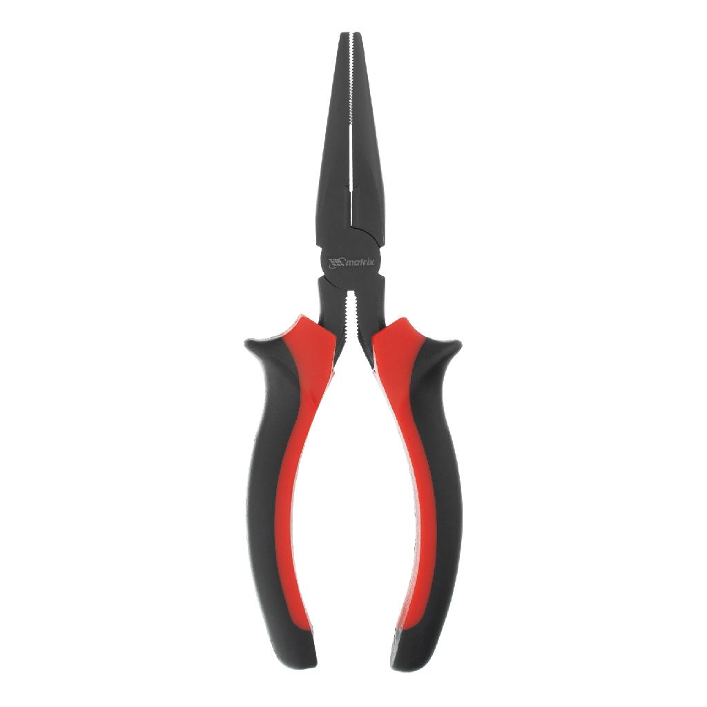 картинка Длинногубцы прямые Black Nickel, 160 мм, двухкомпонентные рукоятки Matrix от ООО "Строительный Крепеж"