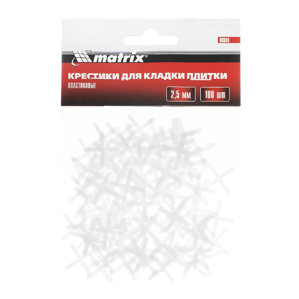 картинка Крестики, 2.5 мм, для кладки плитки, 100 шт Matrix от ООО "Строительный Крепеж"